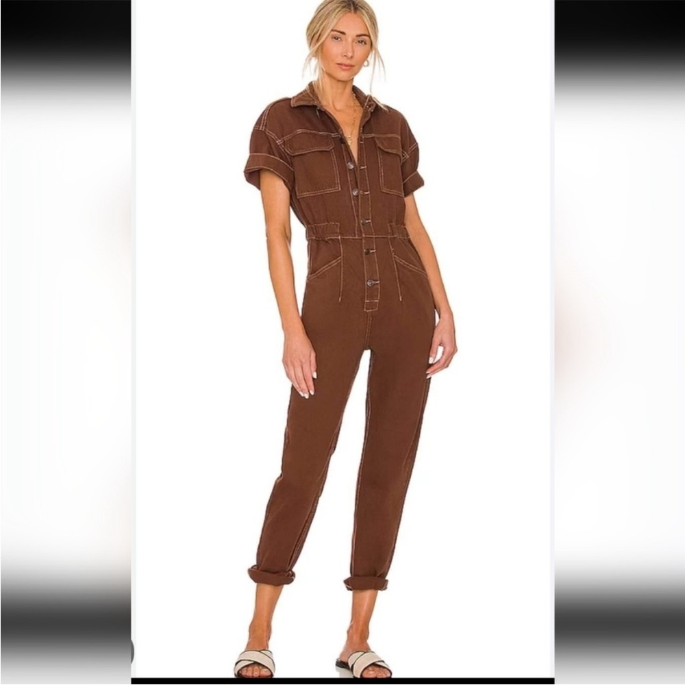 Free people denim jumpsuit